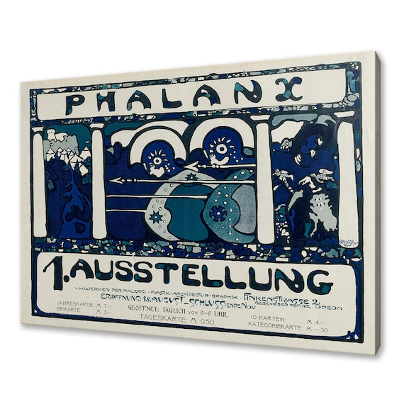 Wassily Kandinsky Phalanx 1 Ausstellung 1901 Vintage Blue Exhibition Print