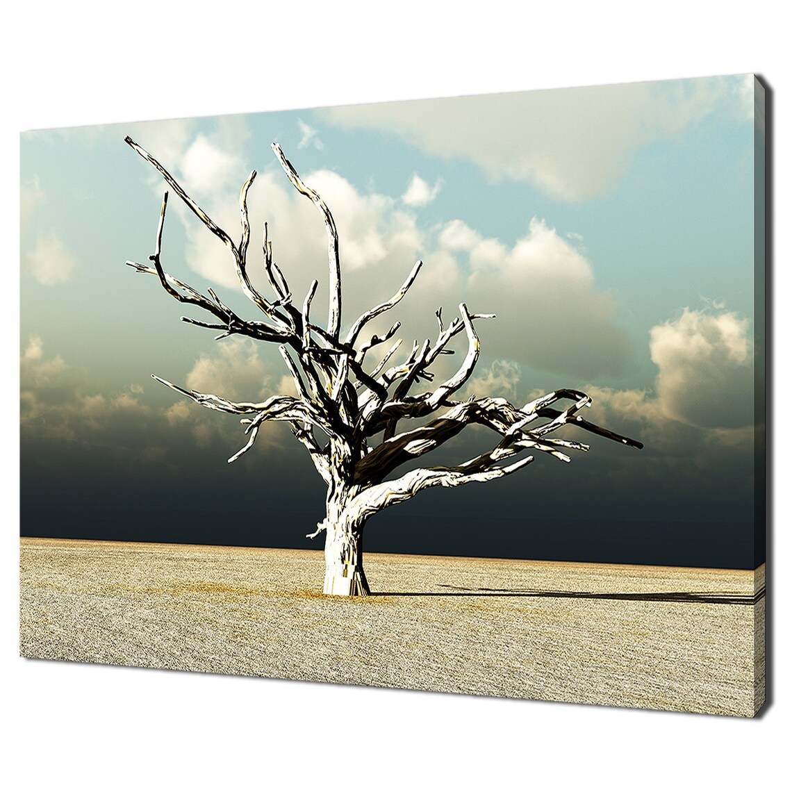 Dead Tree On The Desert Blue Stormy Sky Modern Design Home Decor Print Wall Art Picture Wall Hanging