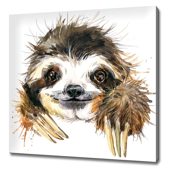 Sloth Watercolour Modern Design Wall Art Print
