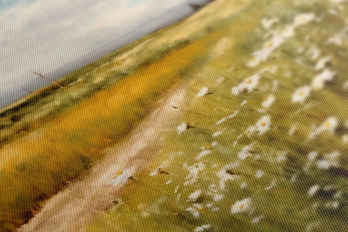 White Flowers Field Meadow Vintage Countryside Painting Style Print Farmhouse Decor Art Nature Picture Wall Hanging Fine Art Print - Image 3
