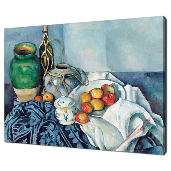Still Life With Apples By Paul Czanne Reproduction Home Decor Print Wall Art Picture Ready To Hang