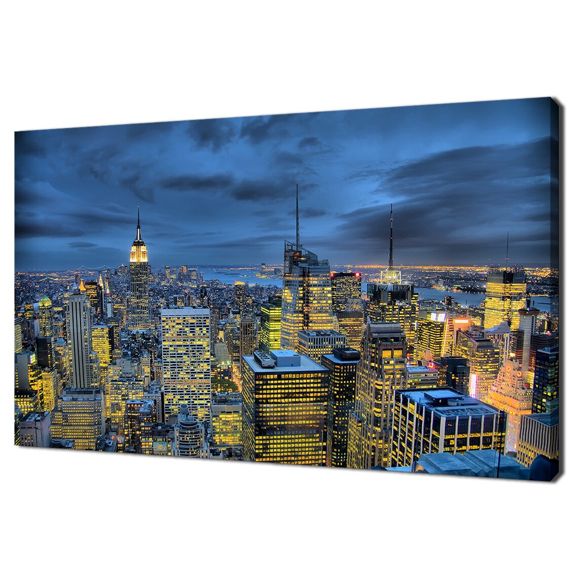 New York City Manhattan Skyline Night Lights Cityscape Poster