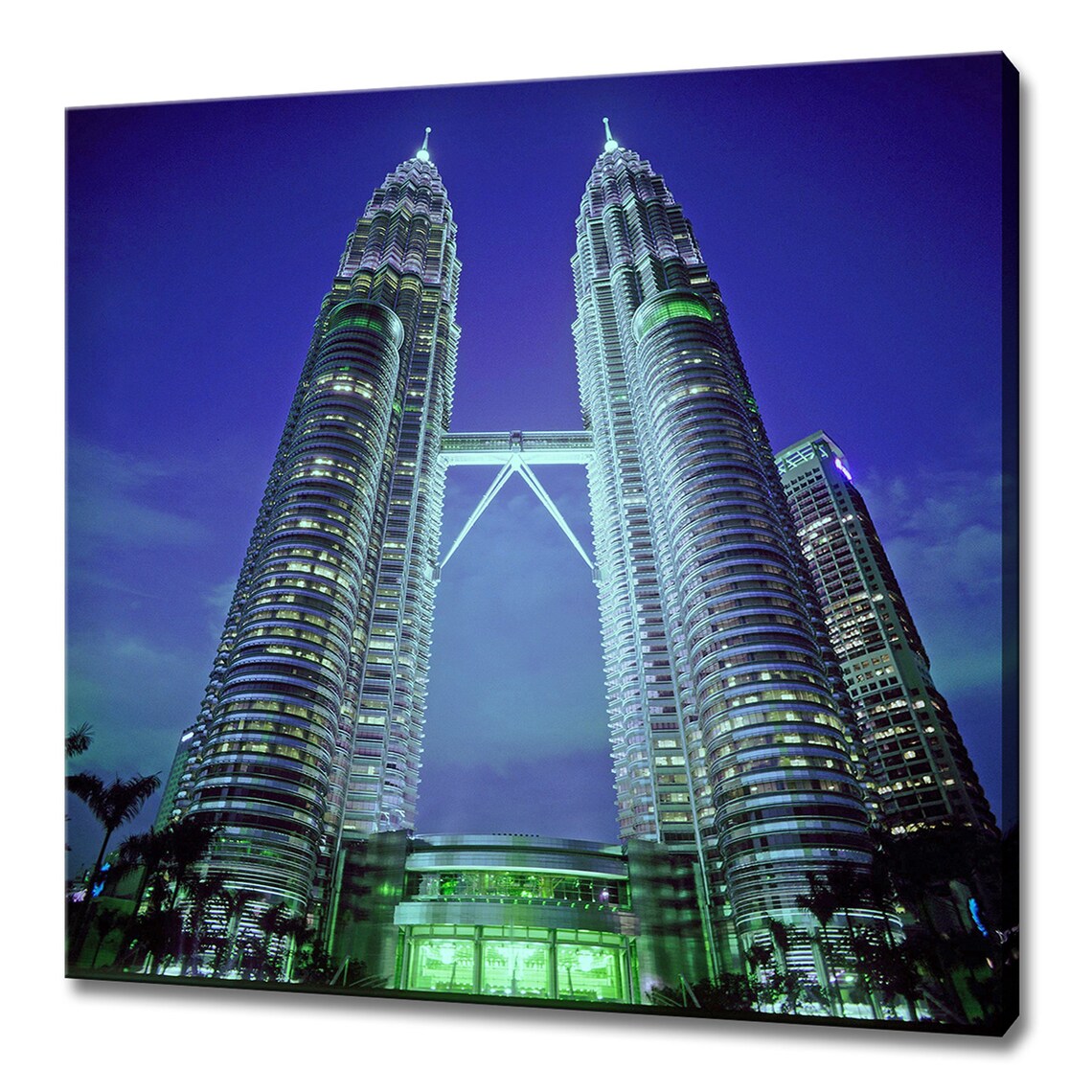 Petronas Twin Towers Kuala Lumpur Night Lights Malaysia Travel Poster