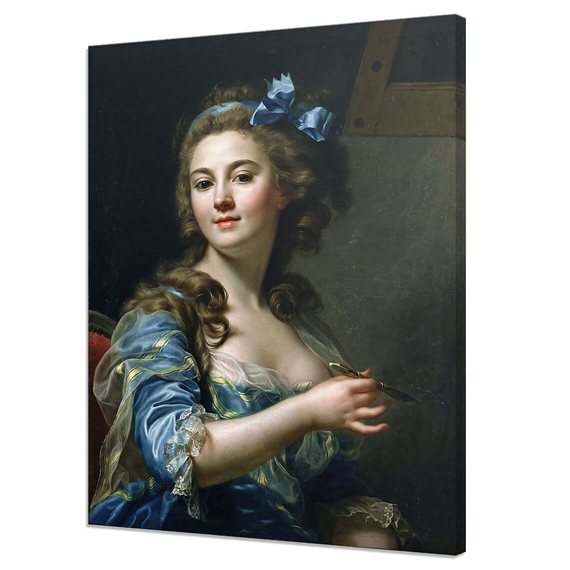 Baroque Portrait Of Young Woman With Blue Bow Vintage Beauty Art Poster
