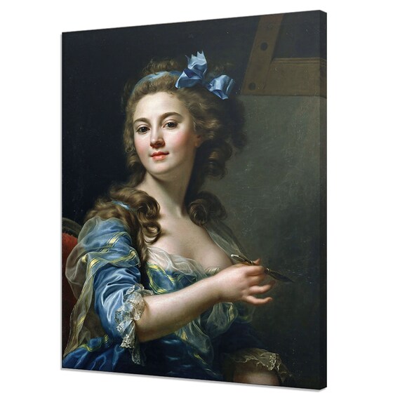 Baroque Portrait Of Young Woman With Blue Bow Vintage Beauty Art Poster