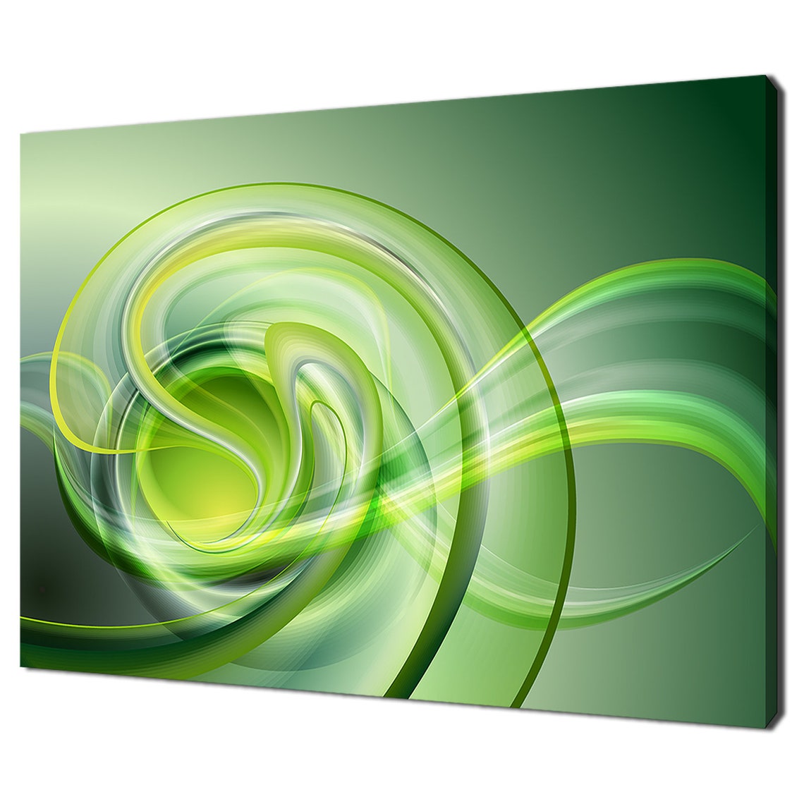 Abstract Green Swirls Lime Waves Modern Flow Lines Decor Poster