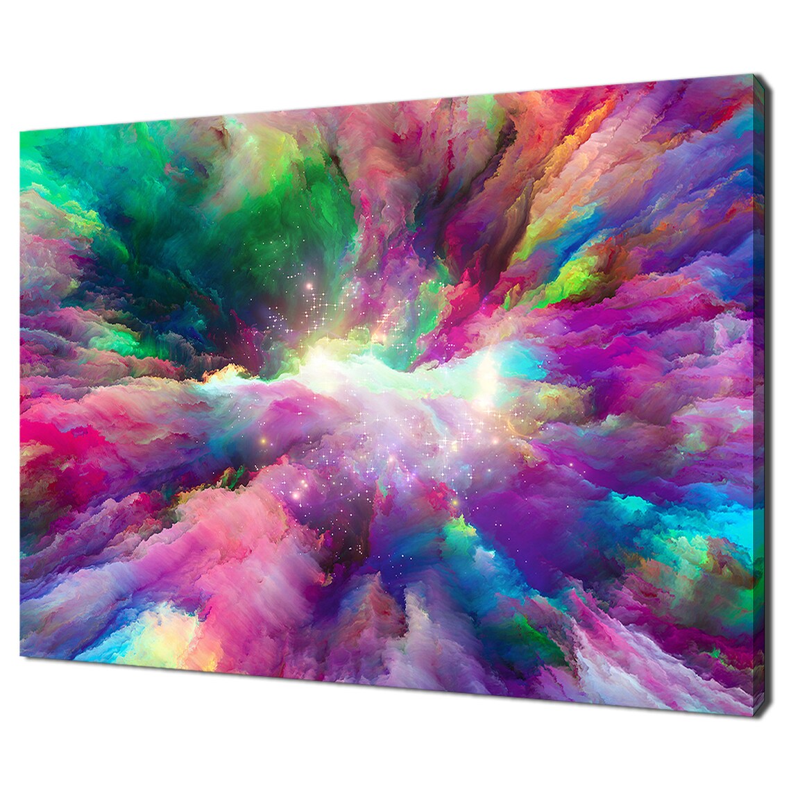 Colourful Fractal Paint Swirls Abstract Modern Wall Art Print