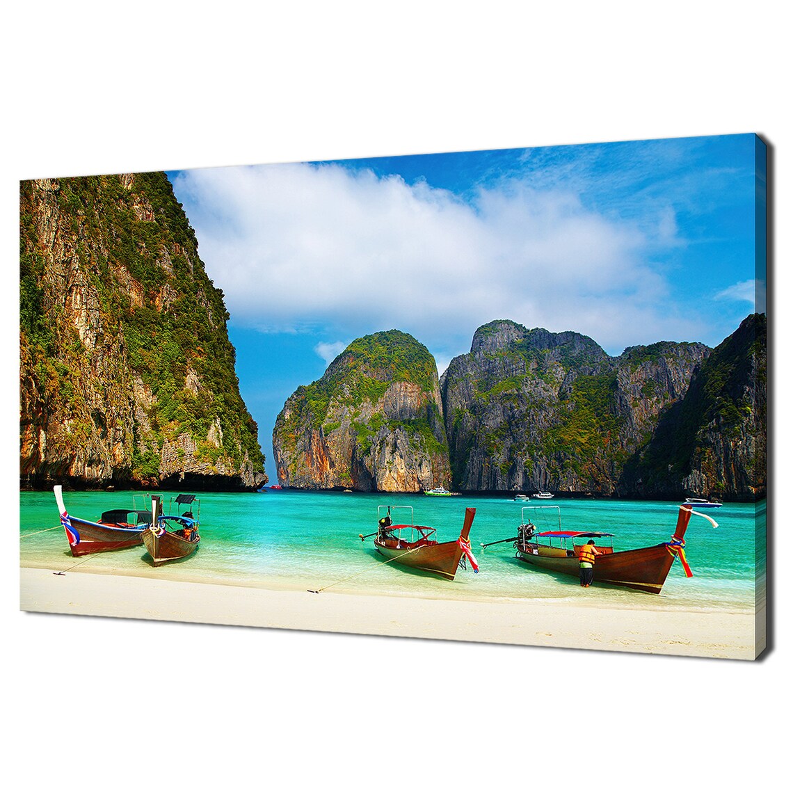 Thai Longtail Boats, Modern Thailand Travel Poster