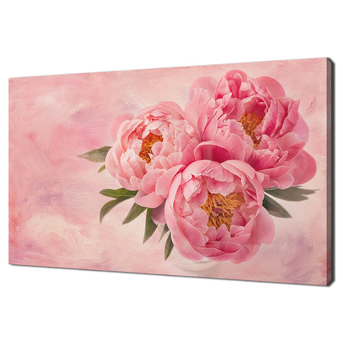 Pink Peony Flowers, Modern Home Design Art Print