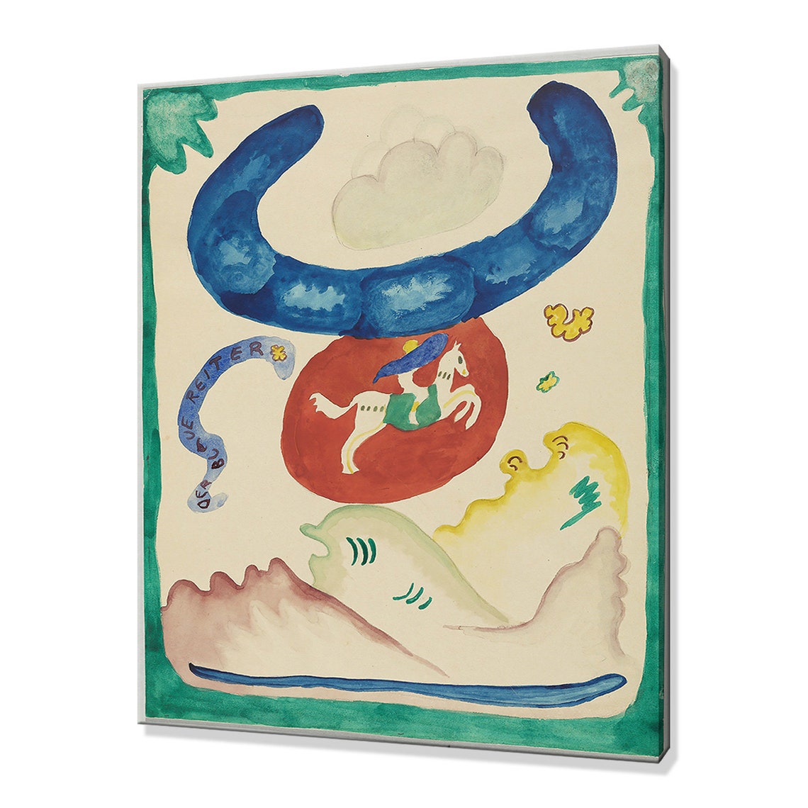 Wassily Kandinsky Design For The Cover Of Almanac The Blue Rider Viii 1911 Classic Design Abstract Reproduction Print Wall Art