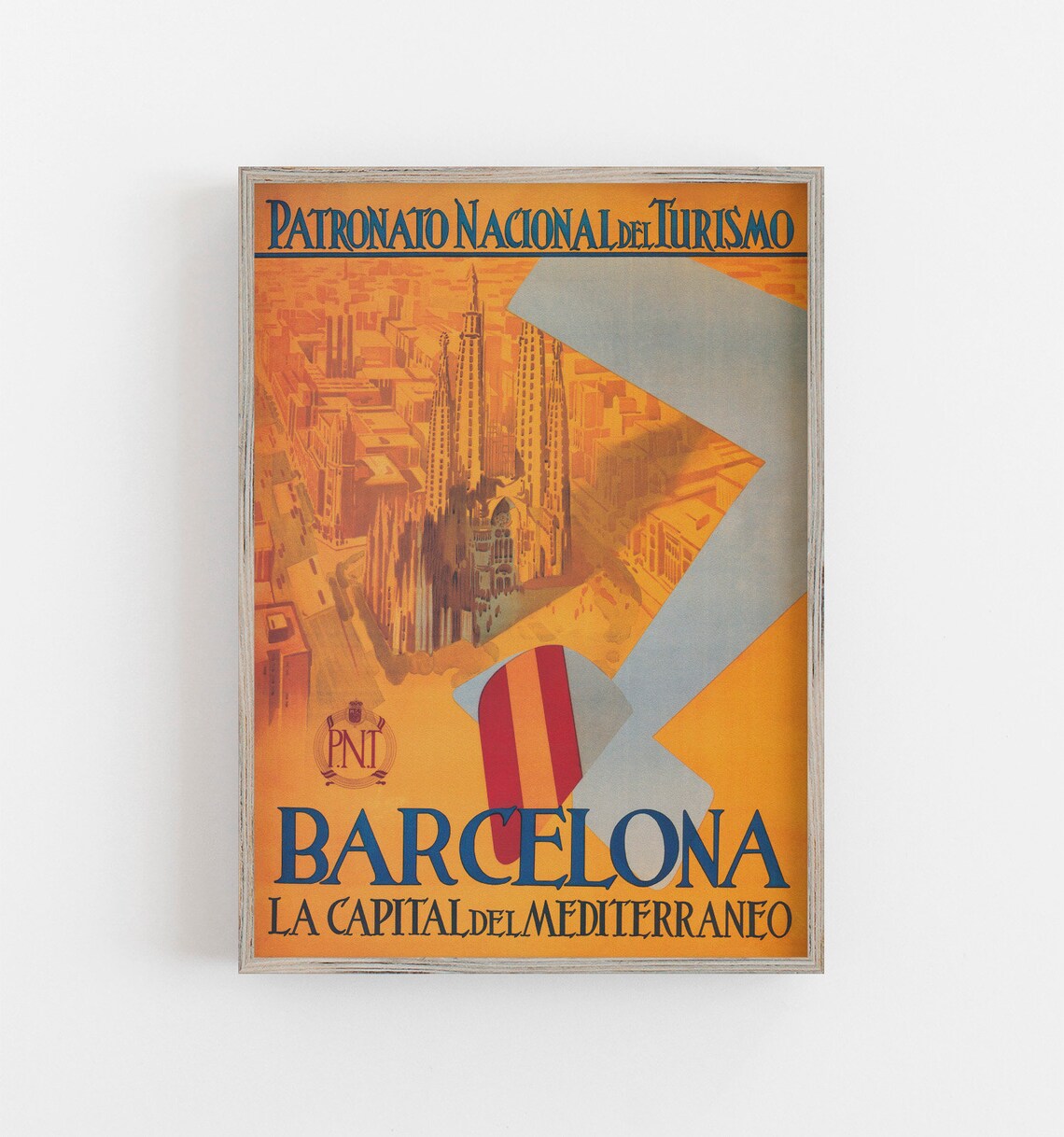 Barcelona Spain Vintage Travel Poster, Europe
