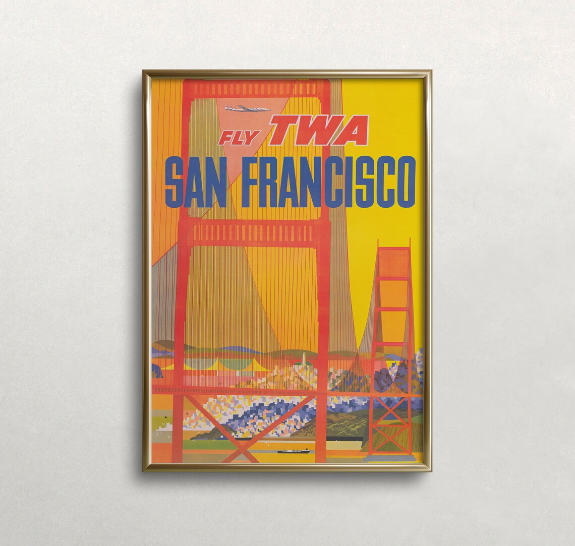 San Francisco Golden Gate Bridge Vintage Travel Poster