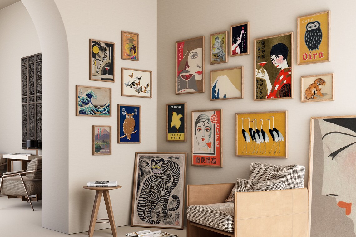 Japanese Gallery Art, Vintage Eclectic Wall Poster