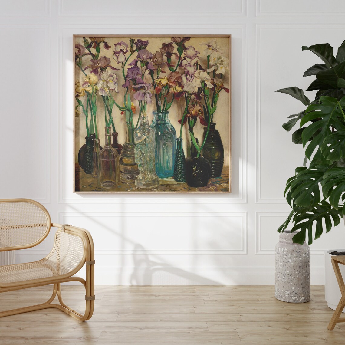 Irises Vintage Floral Still Life Art Print