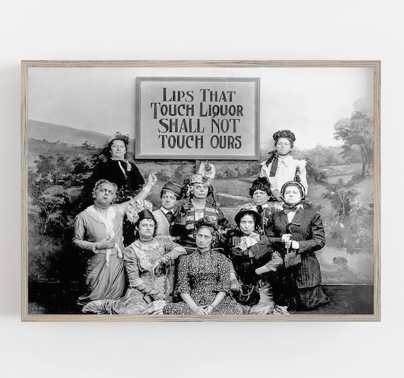 Prohibition Wall Art Anti Liquor Ladies Black And White Art Vintage Wall Art Funny Art Bar Wall Decor Art
