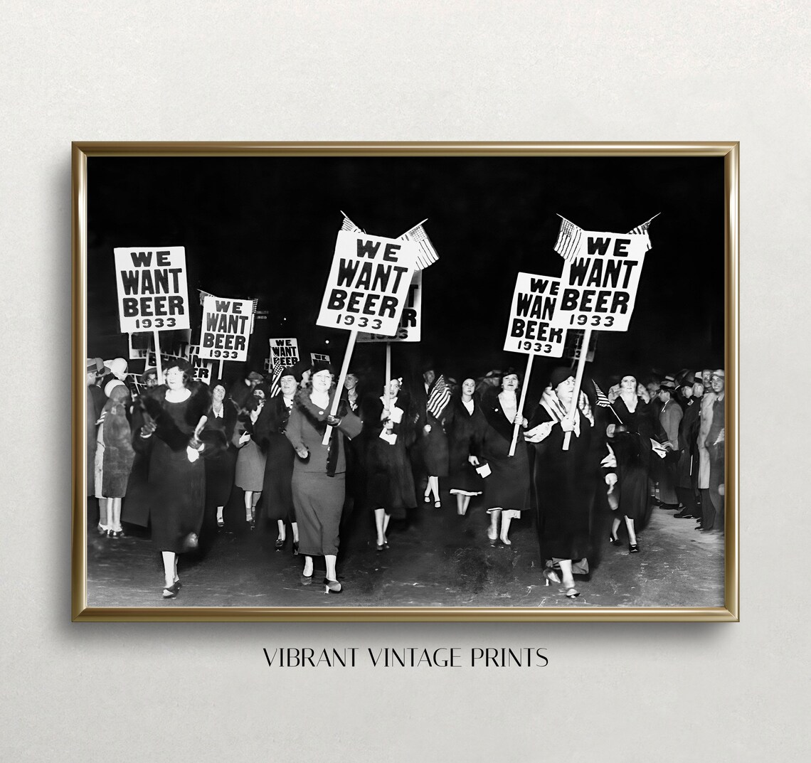 Women Want Beer Prohibition Vintage Bar Art Print