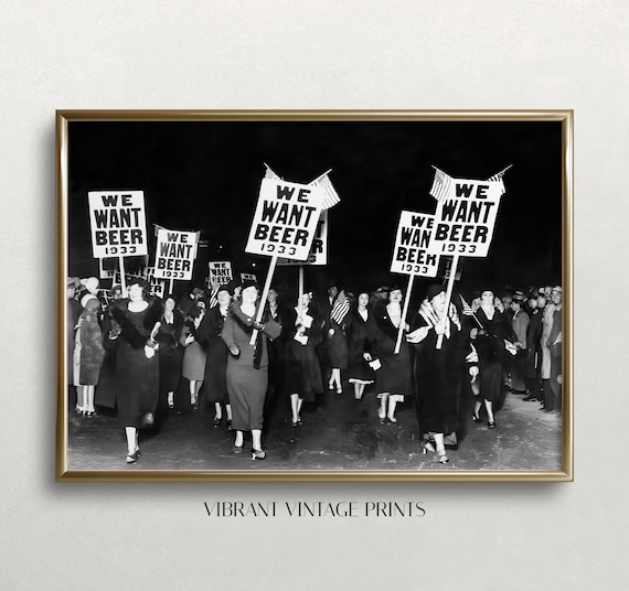 Women Want Beer Prohibition Vintage Bar Art Print