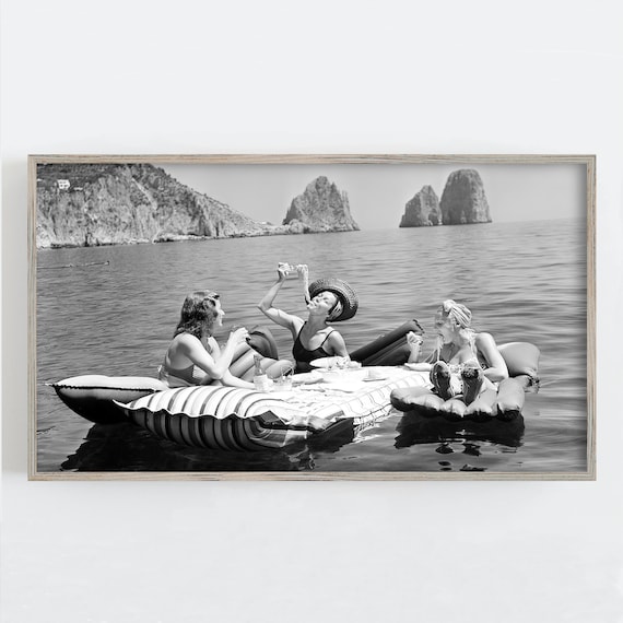 Pasta on Lake Vintage Wall Art Print, Black & White