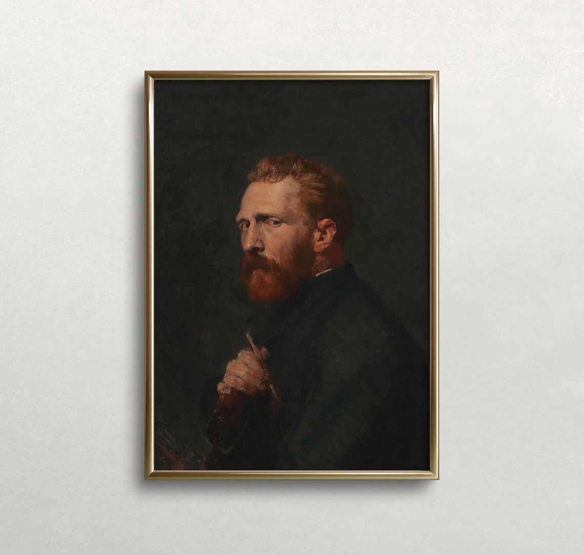 Van Gogh Portrait, Vintage Dark Academia Art Print