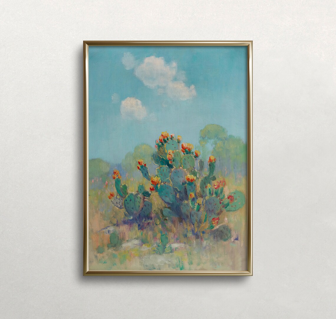 Prickly Pear Cactus Vintage Botanical Art Print