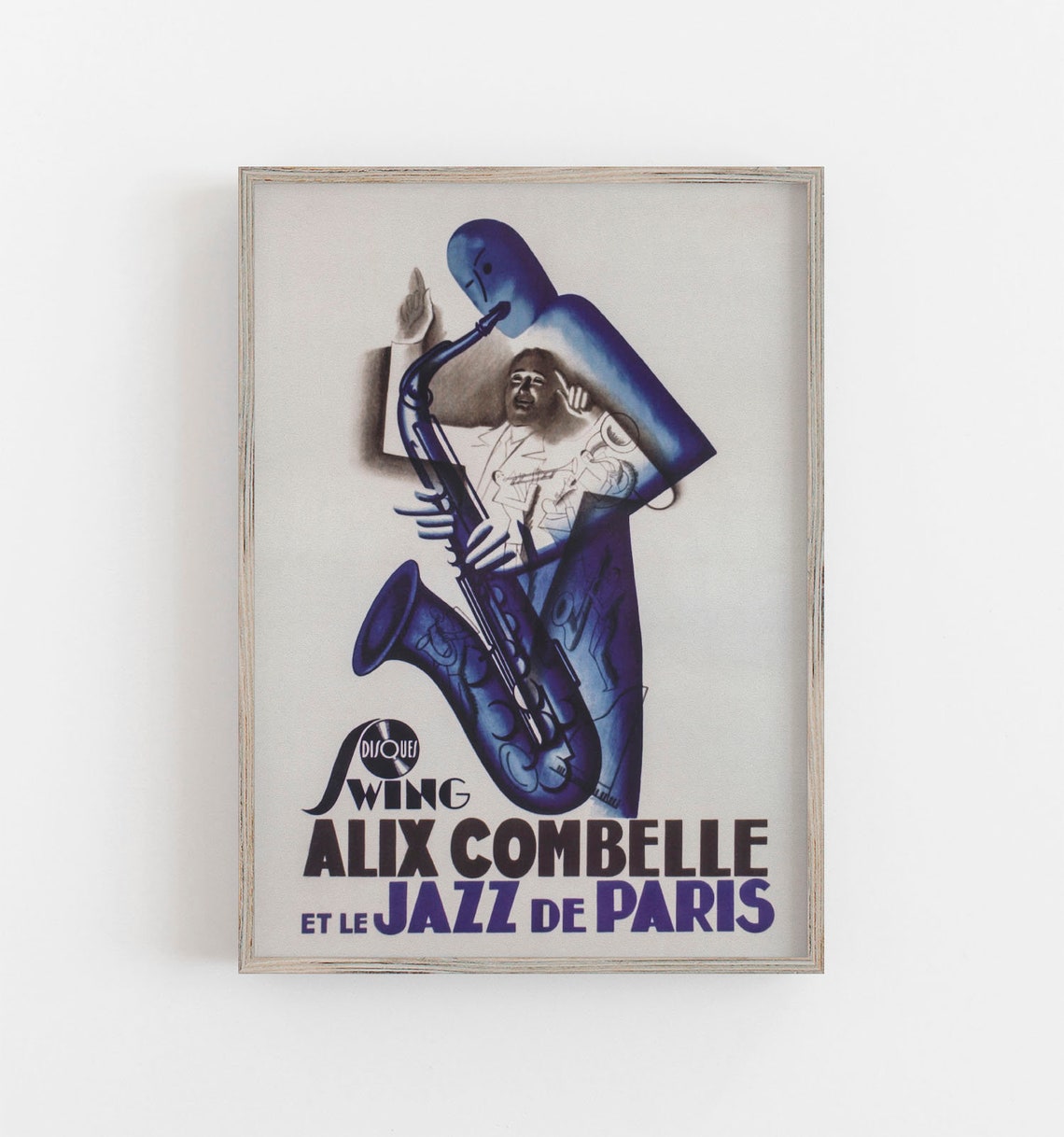 Alix Combelle Swing Jazz de Paris Saxophone Vintage Music Poster