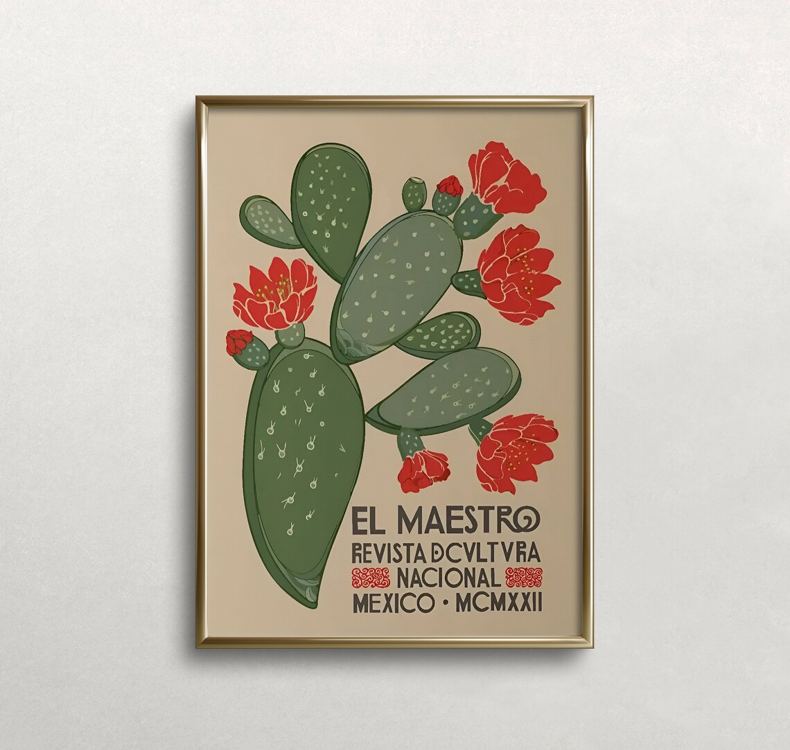 El Maestro Cactus, Vintage Mexico Boho Art Print