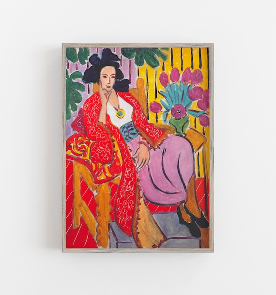 Matisse-Inspired Woman Portrait, Vintage Art Print