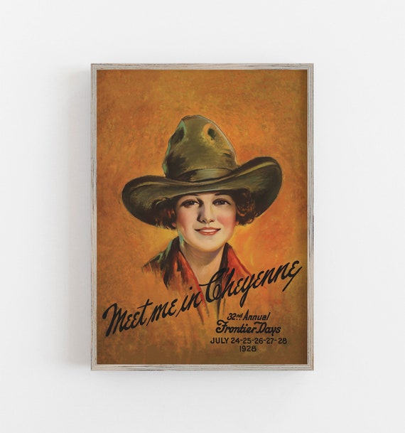Cowgirl Wall Art Rodeo Show Poster Vintage Wall Art Wild West Show Western Wall Decor Wall Art