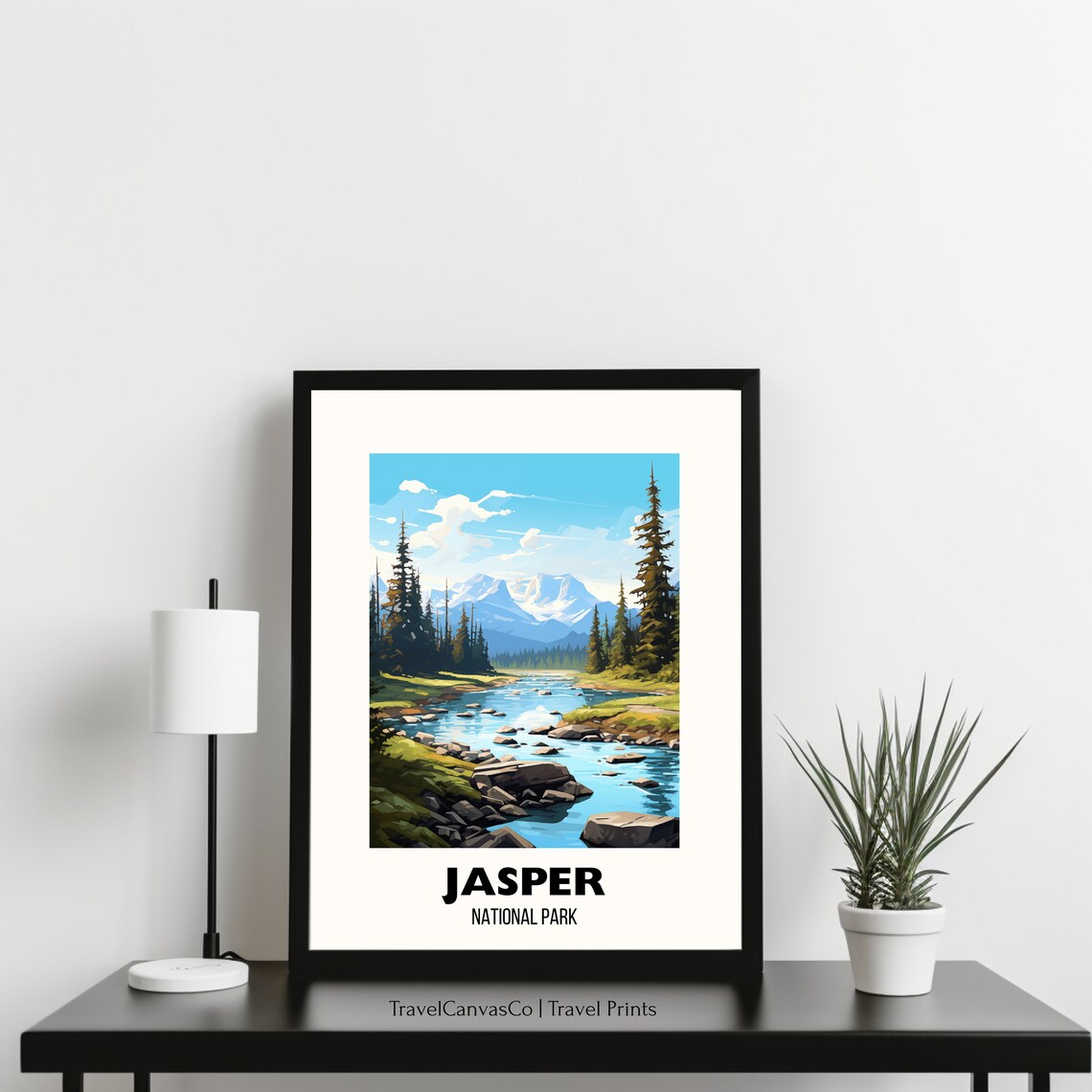 Jasper National Park Rocky Mountain River Valley Travel Poster - Image 3