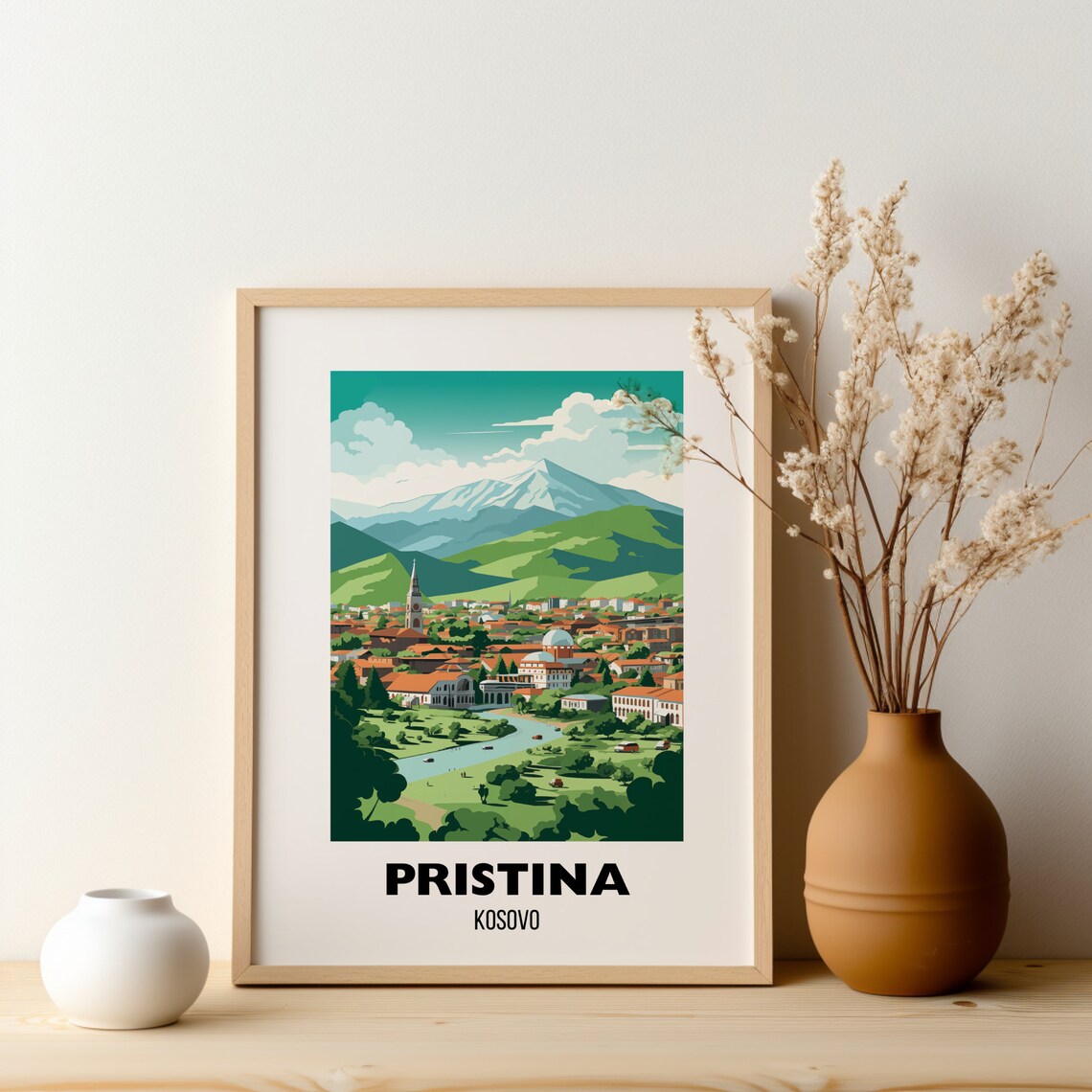 Pristina Kosovo Travel Poster, City Art Print - Image 2