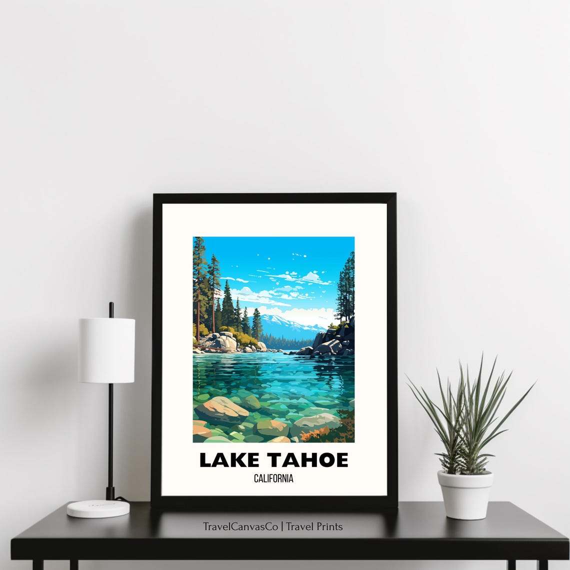 Lake Tahoe Travel Print Wall Art Lake Tahoe National Park Poster California Print Gift Lake Tahoe Illustration Decor - Image 3