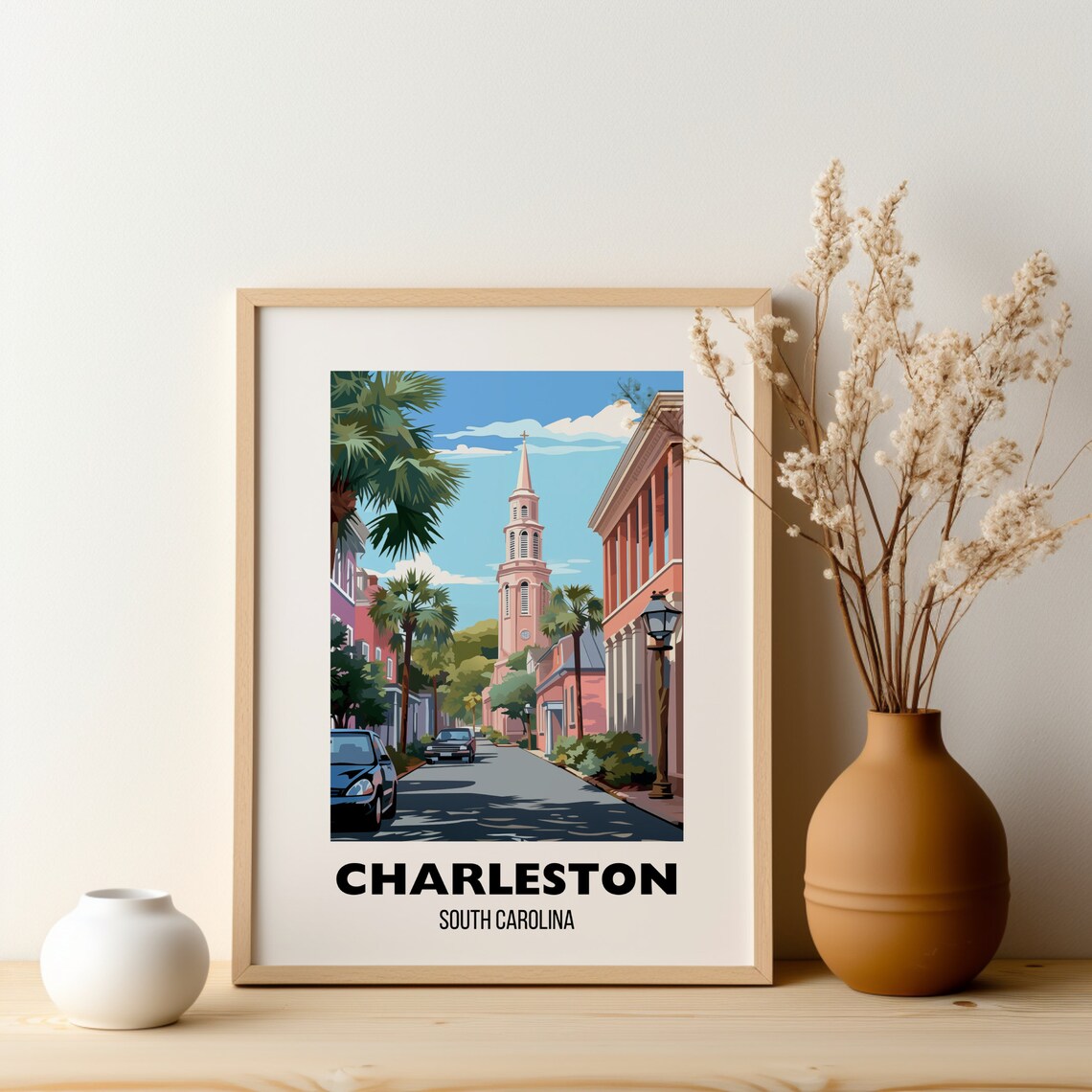 Charleston South Carolina Historic Street Scene Travel Poster - Image 2