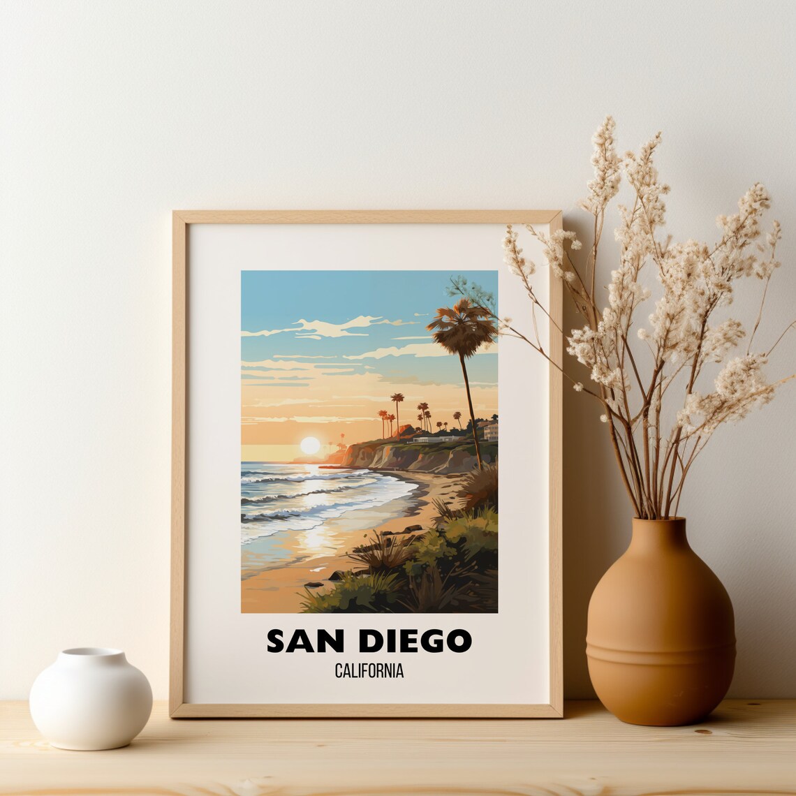 San Diego Retro City Travel Poster Print - Image 2