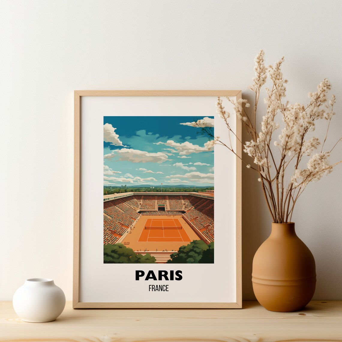 Paris Clay Court Tennis Stadium Grand Slam Tournament Sports Poster - Image 2