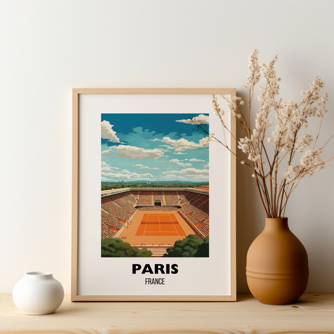 Paris Tennis Print Wall Art Clay Court Tennis Tennis Poster Prints Grand Slam Poster Home Decor Tennis Wall Art Tennis Majors - Image 2