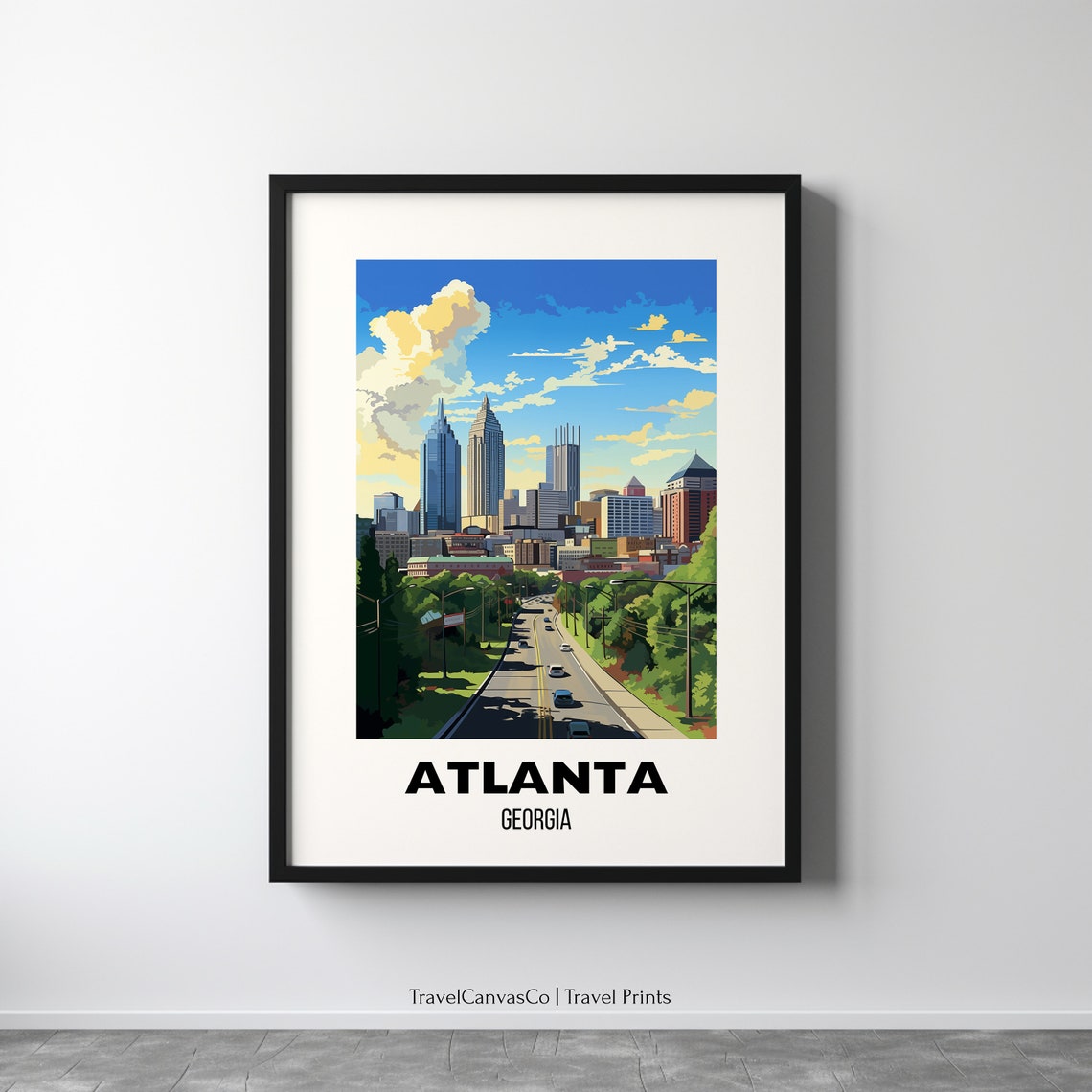 Atlanta Travel Poster Wall Art City Art Poster Atlanta Georgia Print Atlanta Wall Art Atlanta Gift Atlanta Print Art