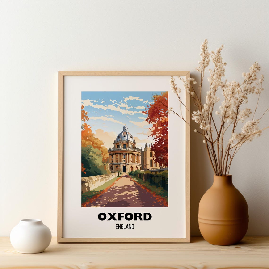 Oxford Travel Poster Wall Art Oxford England Print United Kingdom Travel Poster Oxford Home Decor Gift Oxford Artwork - Image 2