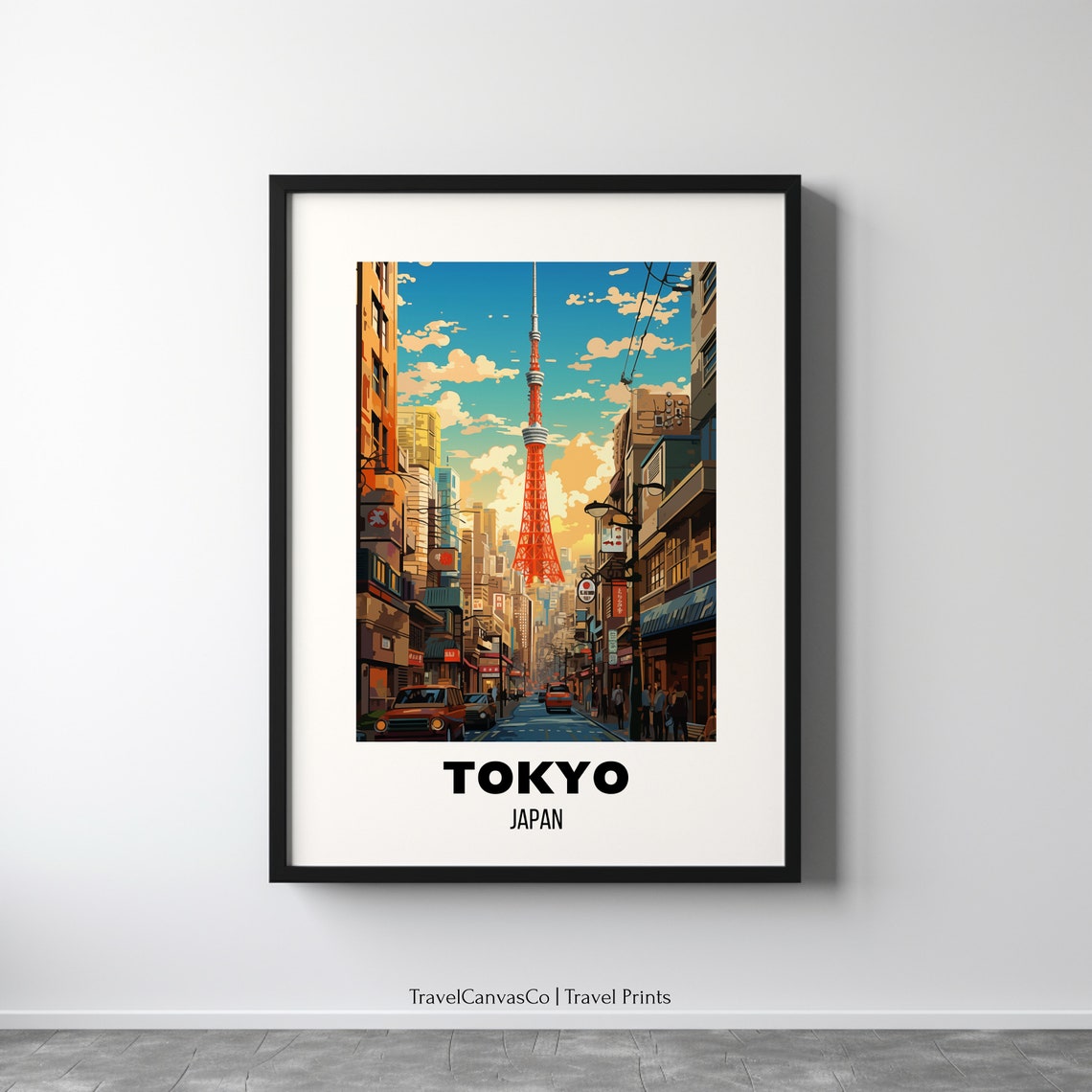 Tokyo Travel Poster Wall Art City Art Poster Asia Travel Prints Japan Wall Art Tokyo Gift Tokyo Print Wall Art