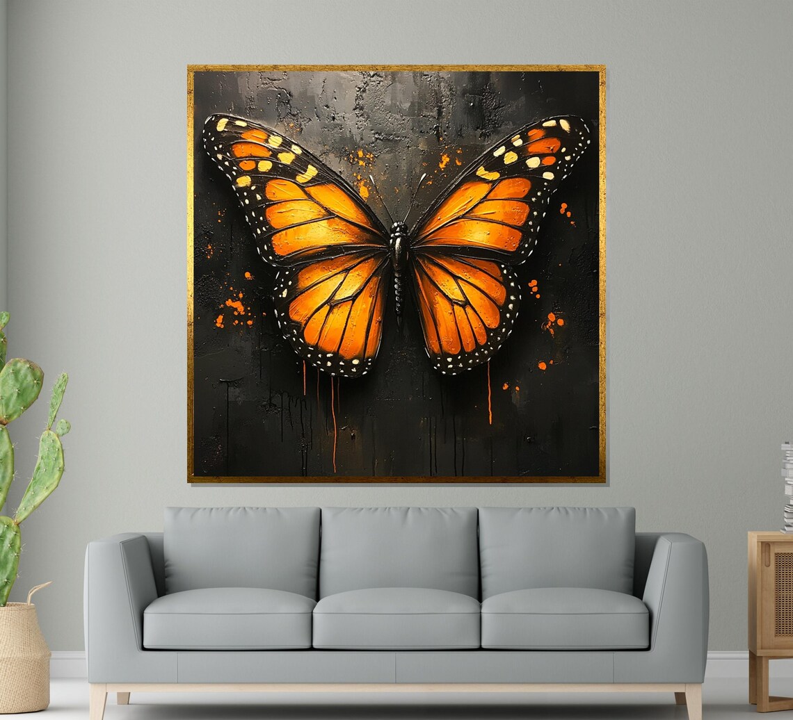 Monarch Butterfly Poster, Butterfly Wall Art Design