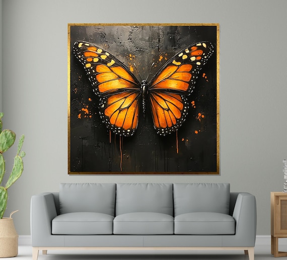 Monarch Butterfly Poster, Butterfly Wall Art Design