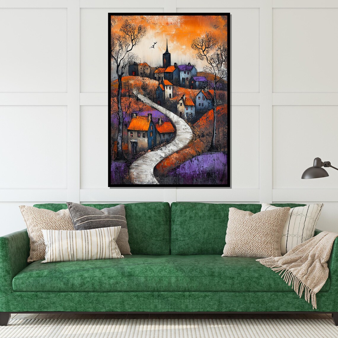 Autumn Village Winding Road Orange Rooftops Colorful Town Poster - Image 5