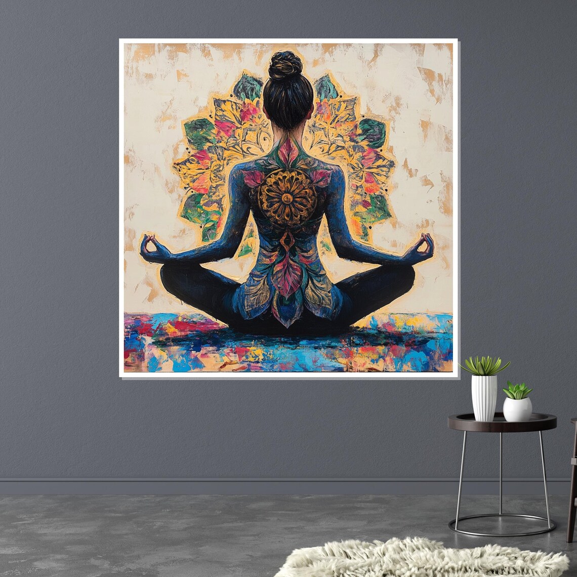 Yoga Mandala Art Meditation Poster, Spiritual Print - Image 3