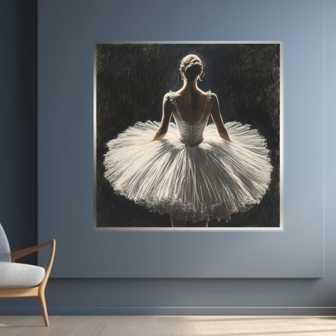 Ballerina in White Tutu Seen from Behind Classic Ballet Poster - Image 4
