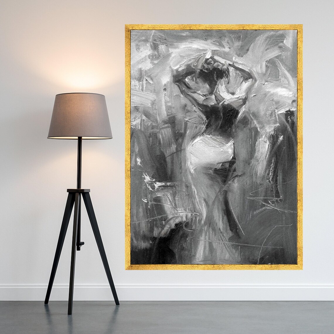 Abstract Woman Silhouette, Modern Expressionist Art Print