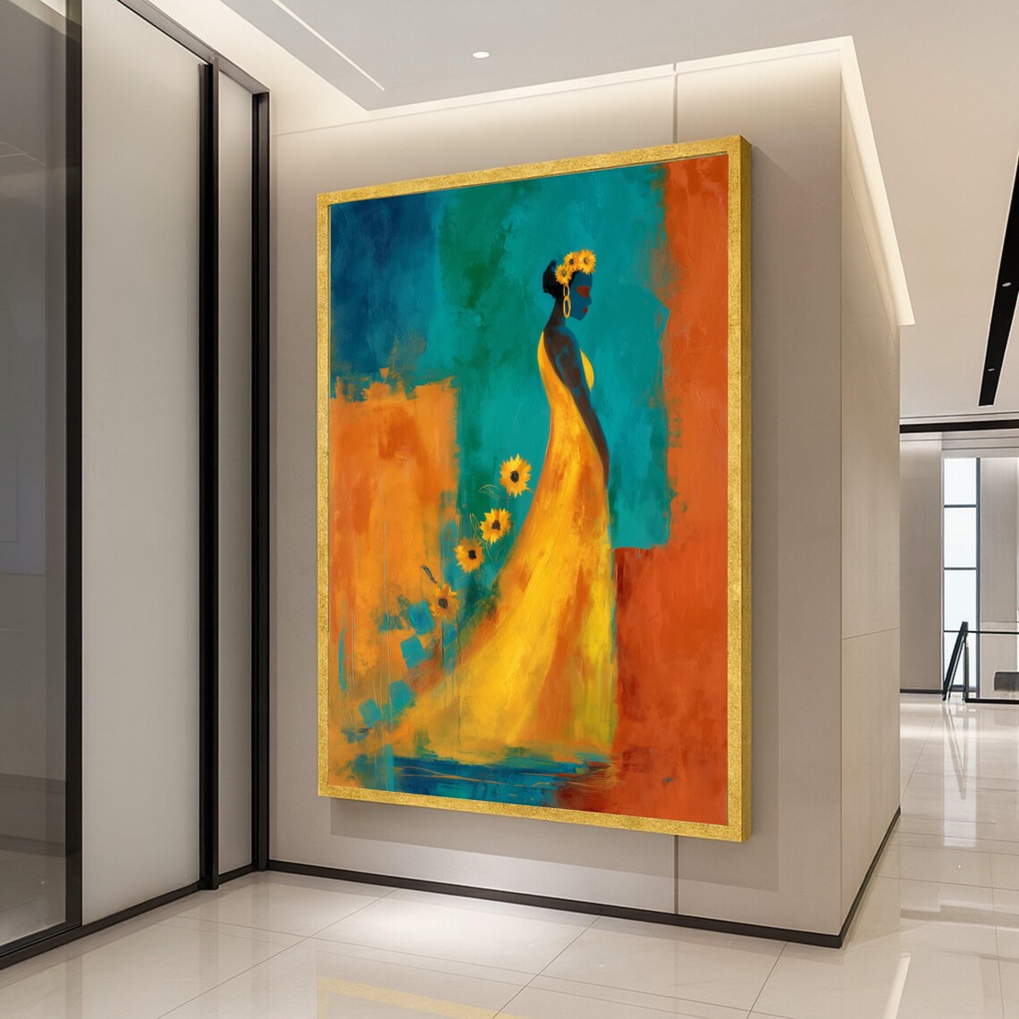 Elegant Woman Colorful Abstract Art Print
