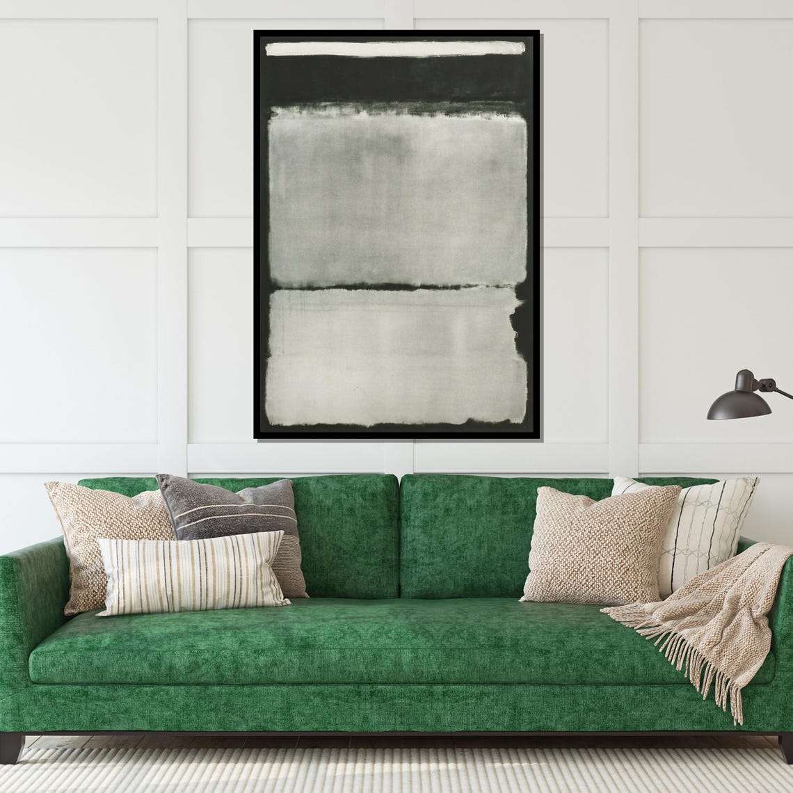 Monochrome Gray Black White Color Field Minimalist Modern Poster - Image 4