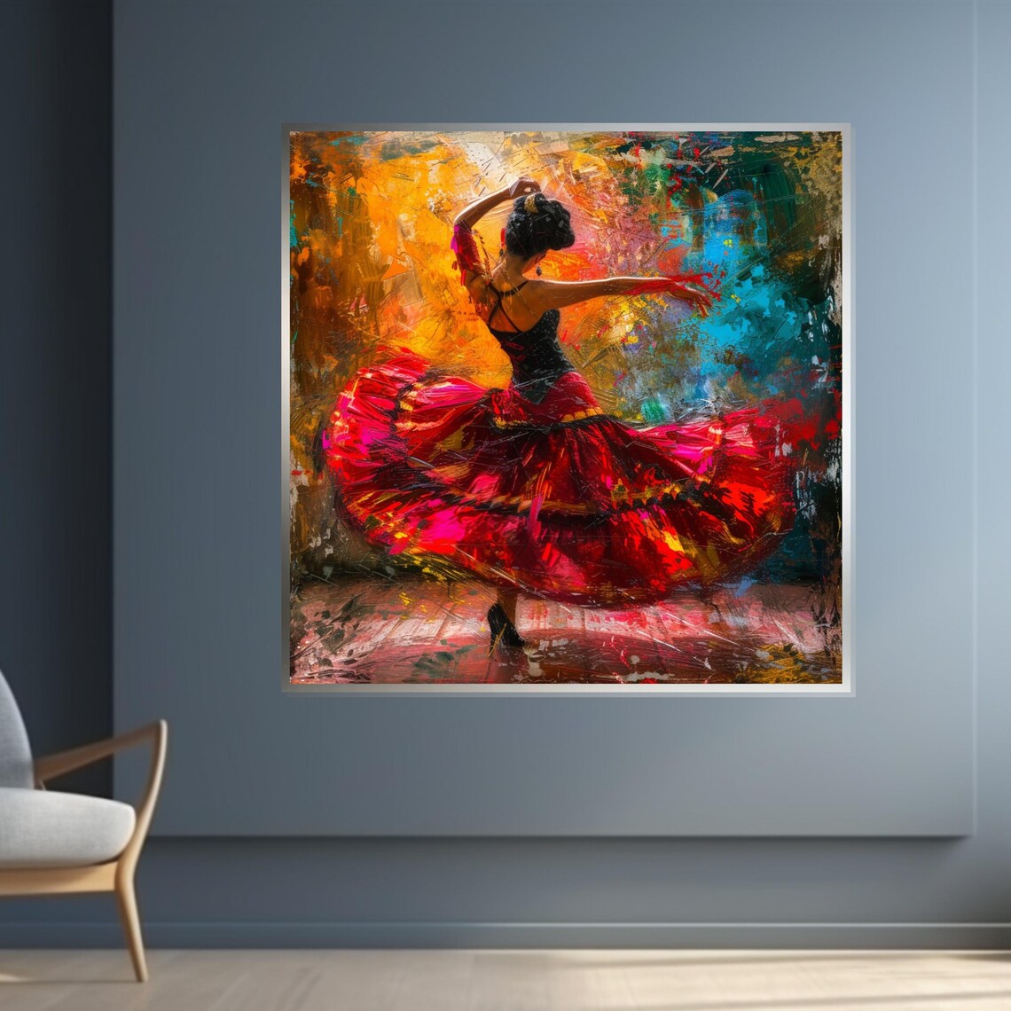 Flamenco Dancer Art Poster, Spanish Dance Design - Image 4