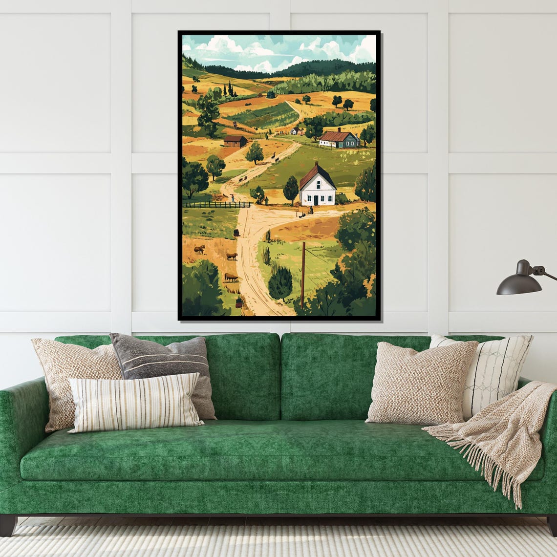 Rustic Countryside Farm With Dirt Road Vintage Pastoral Poster - Image 5
