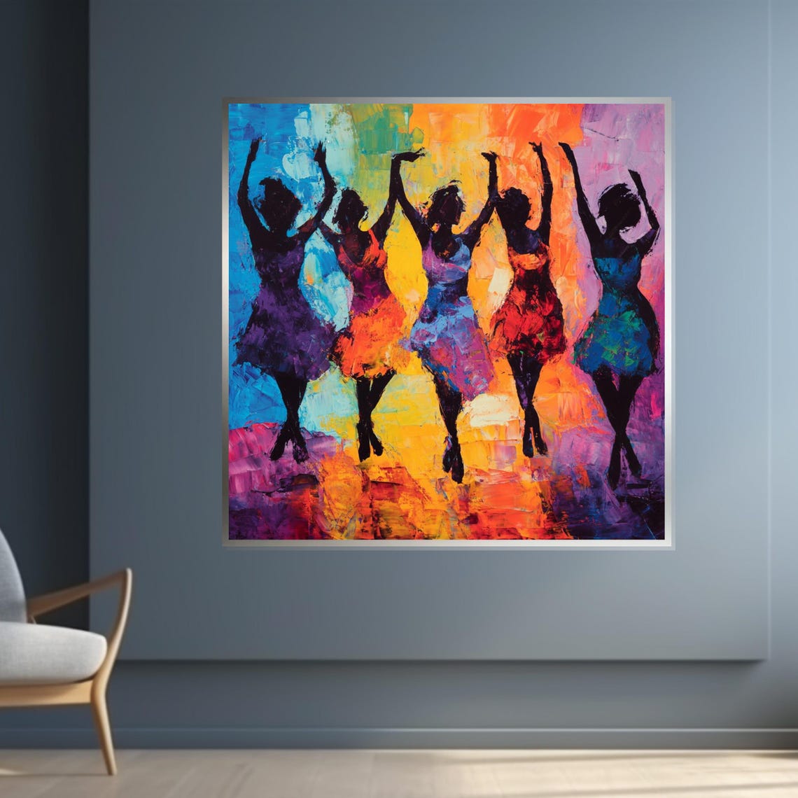 Joyful Dancing Silhouettes Colorful Dance Art Vibrant Decor Poster - Image 4