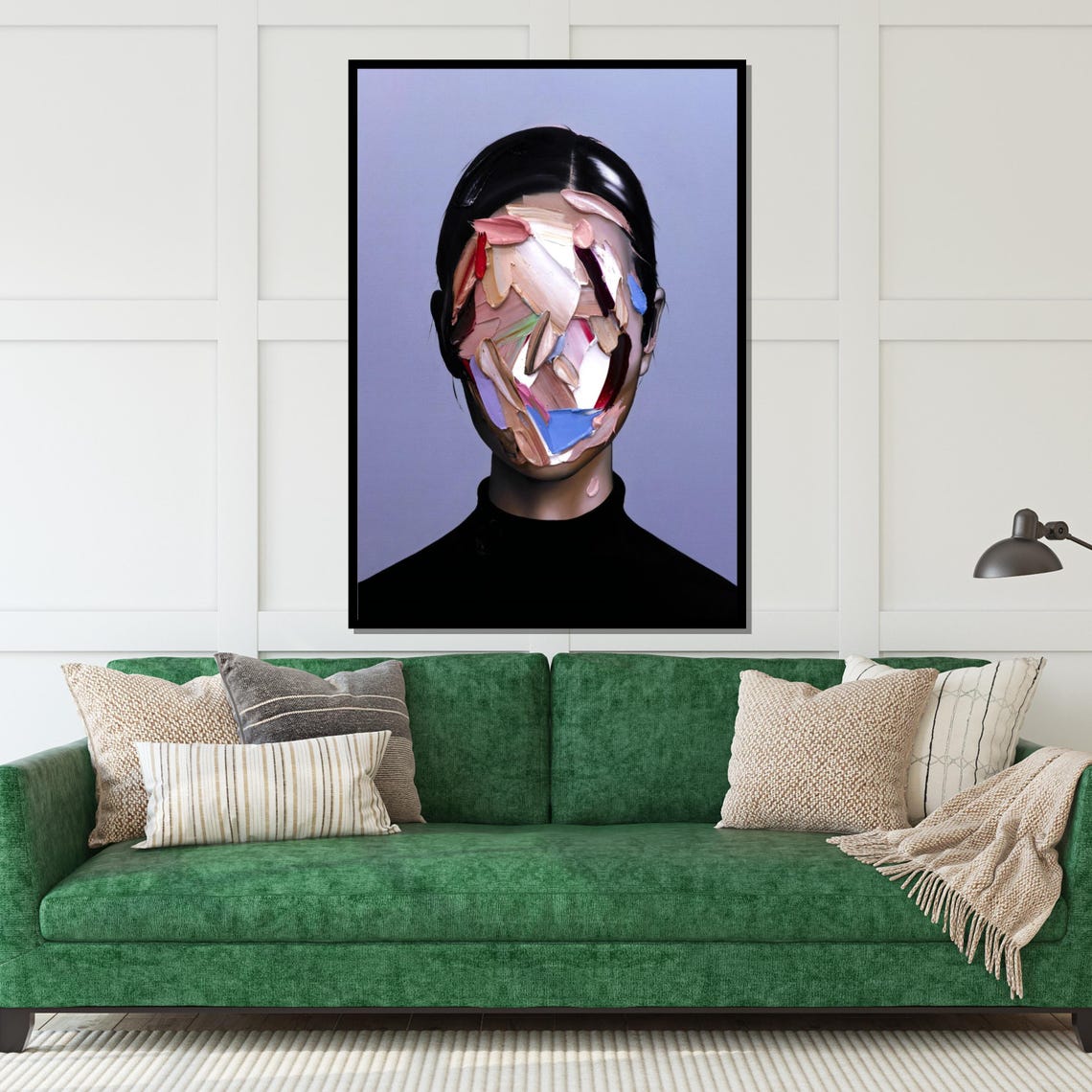 Woman Face Covered In Colorful Paint Strokes Abstract Portrait Poster - Image 5
